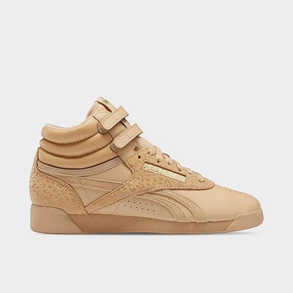 Brand new Reebok Freestyle Hi 5411 LTD Women Casual Shoe Brand new Beige/GOLD - Picture 2 of 6